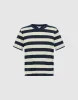 Striped Crew Neck Straight T-Shirt sold by Urban Revivo