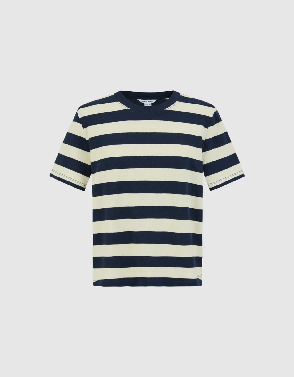 Striped Crew Neck Straight T-Shirt sold by Urban Revivo product image thumbnail 2