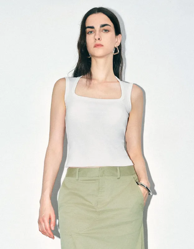 Keyhole Neck Tank Top sold by Urban Revivo