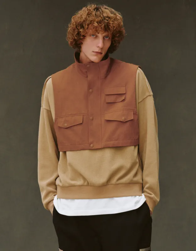 Straight Stand Collar Waistcoat sold by Urban Revivo