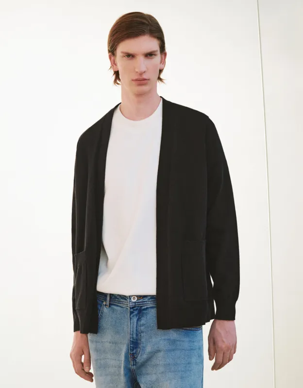 Open Front Straight Knitted Cardigan sold by Urban Revivo