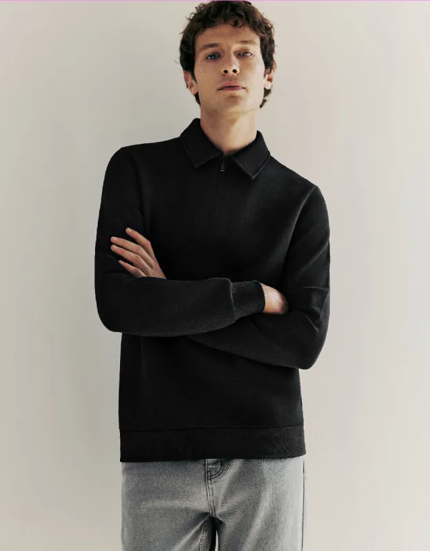 Zip Half Placket Polo Shirt sold by Urban Revivo