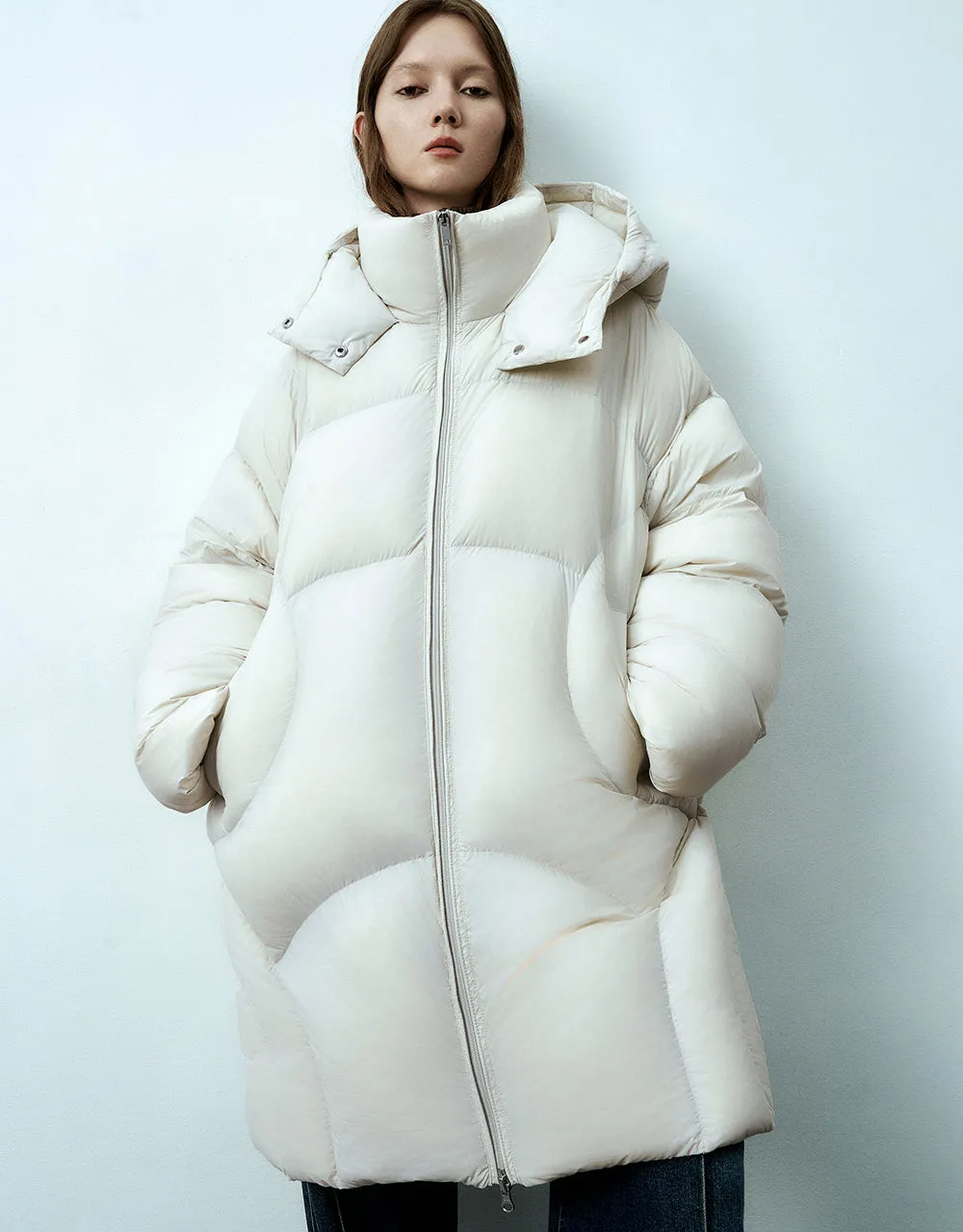 Zipper Front Hooded Puffer Jacket sold by Urban Revivo