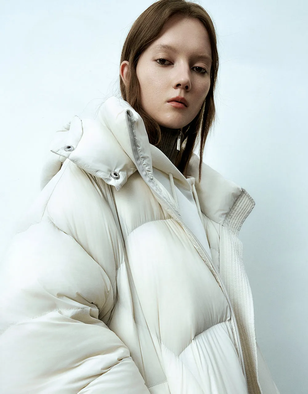 Zipper Front Hooded Puffer Jacket sold by Urban Revivo product image thumbnail 5