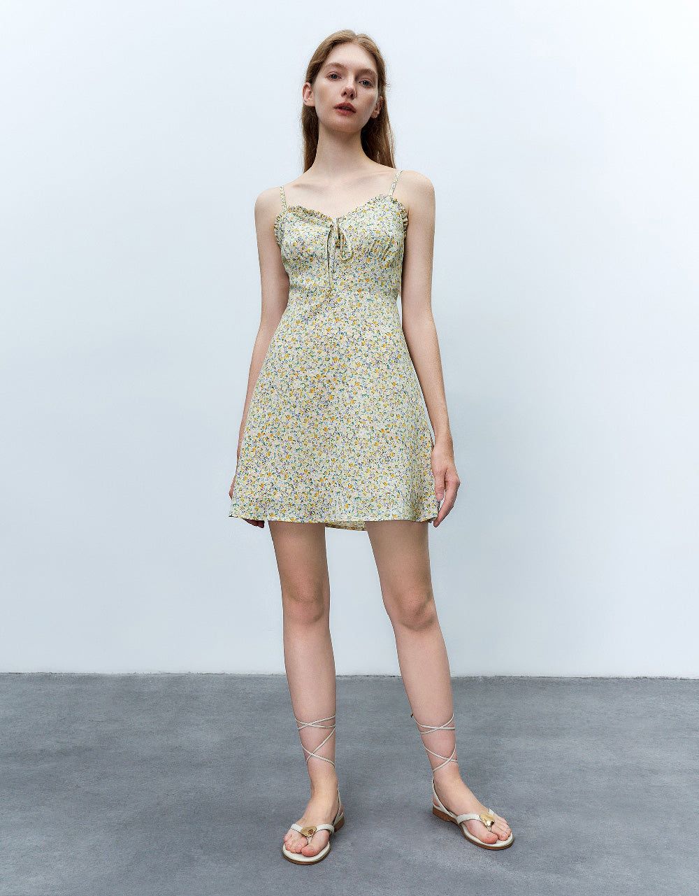 Floral U Neck A-Line Dress sold by Urban Revivo