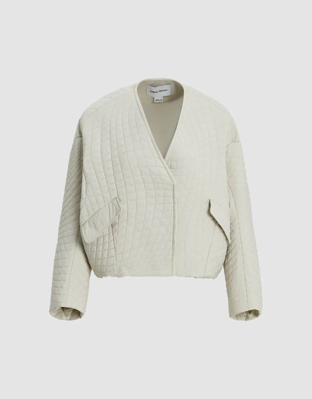 Dolman Sleeve V-Neck Padded Coat sold by Urban Revivo product image thumbnail 2