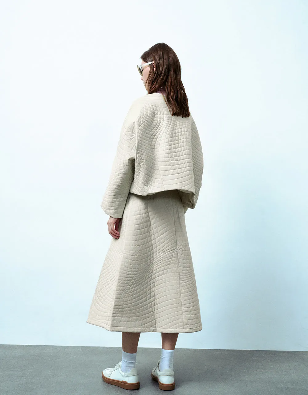 Dolman Sleeve V-Neck Padded Coat sold by Urban Revivo product image thumbnail 4