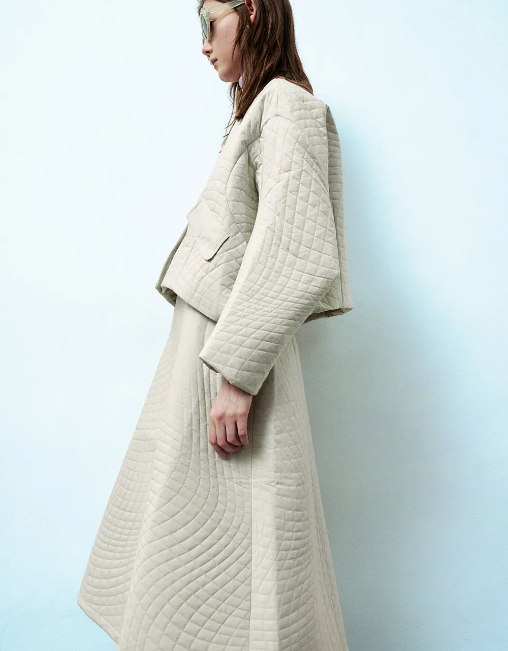 Dolman Sleeve V-Neck Padded Coat sold by Urban Revivo product image thumbnail 3