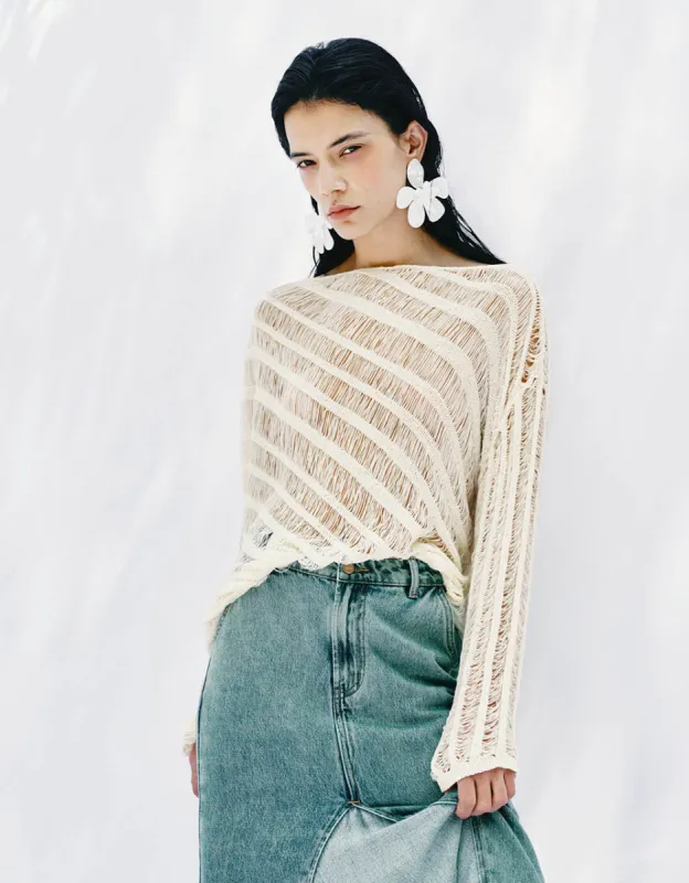 Off-Shoulder Knitted T-Shirt sold by Urban Revivo