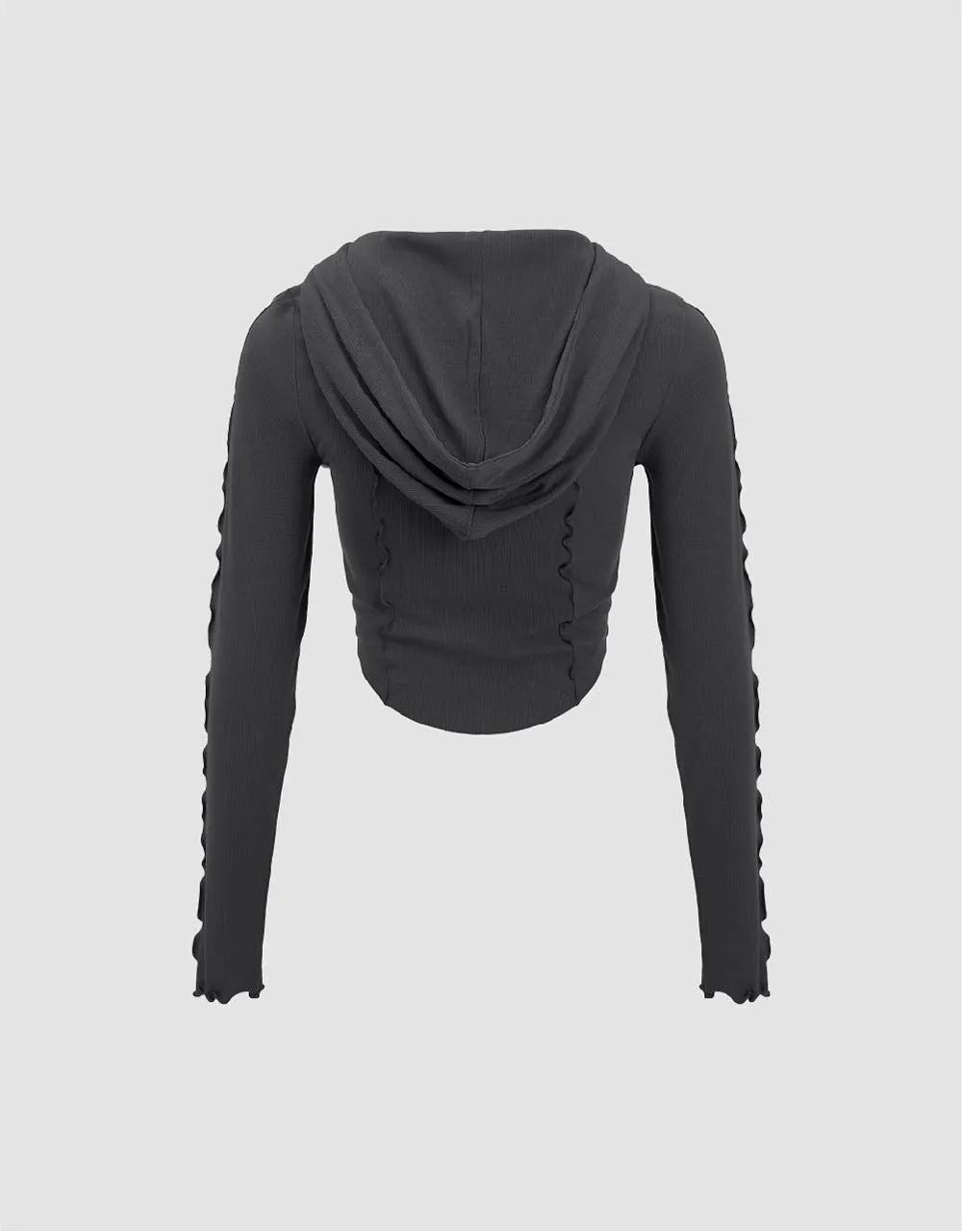 Zipper Front Hooded Knitted Jacket sold by Urban Revivo product image thumbnail 5