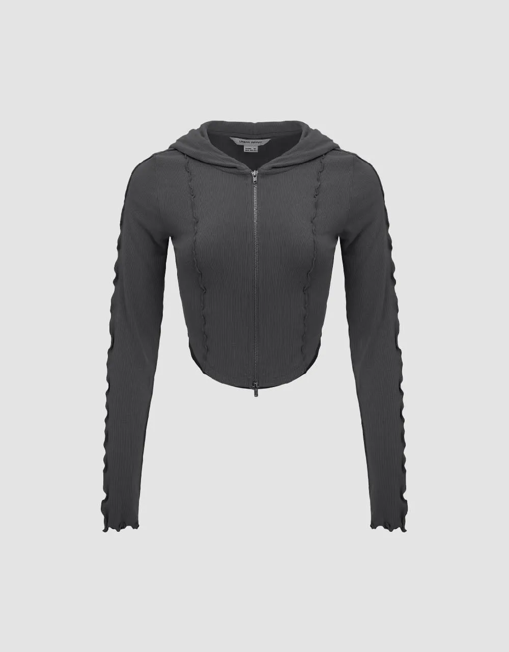 Zipper Front Hooded Knitted Jacket sold by Urban Revivo product image thumbnail 2