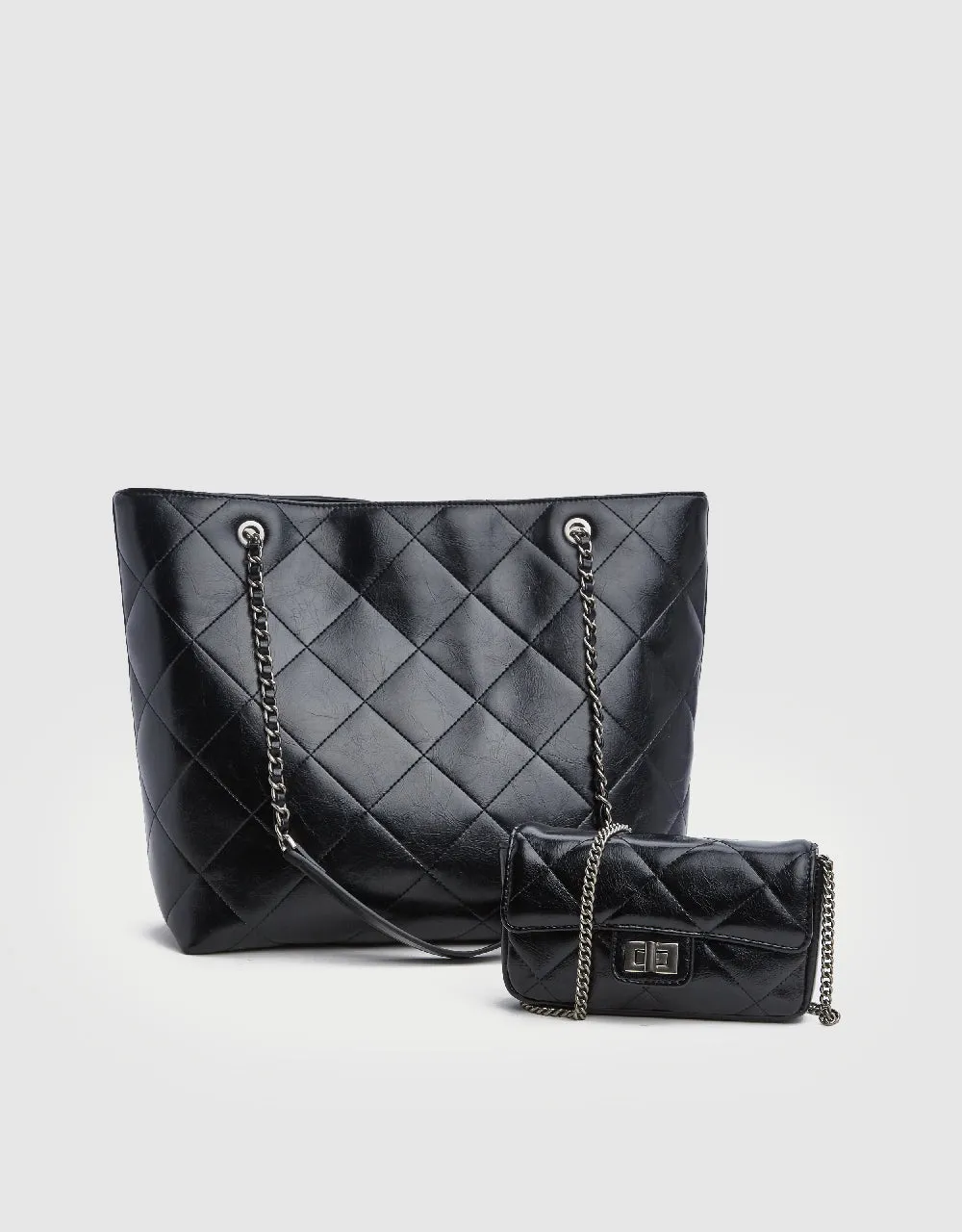 Vegan Leather Tote Bag sold by Urban Revivo product image thumbnail 4