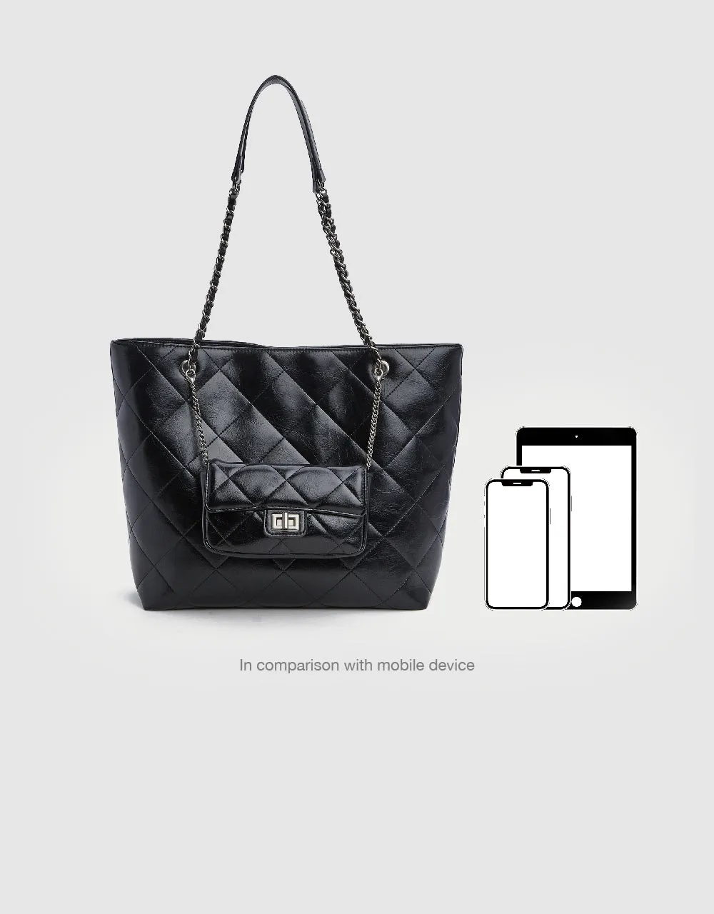 Vegan Leather Tote Bag sold by Urban Revivo product image thumbnail 3