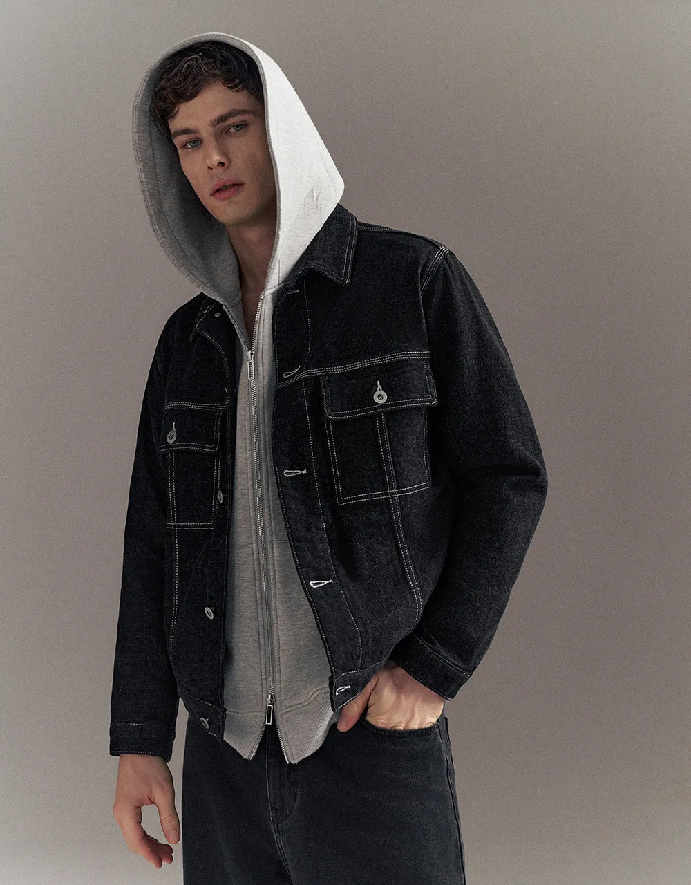 Button Up Denim Jacket With Pockets sold by Urban Revivo product image thumbnail 3