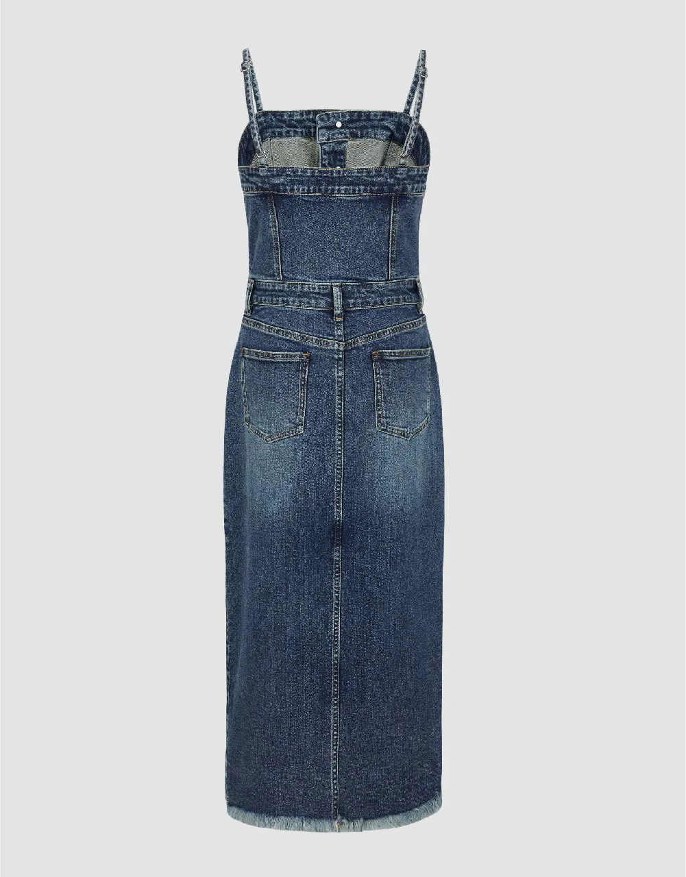 Raw Hem Off-Shoulder Denim Cami Dress sold by Urban Revivo product image thumbnail 5