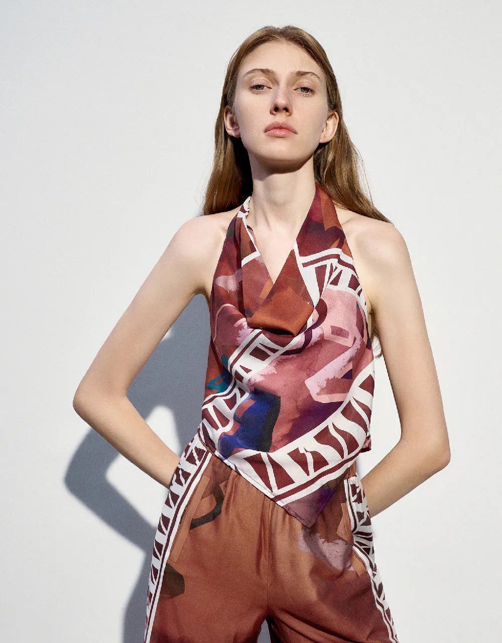 Printed Cowl Neck Cami Top sold by Urban Revivo