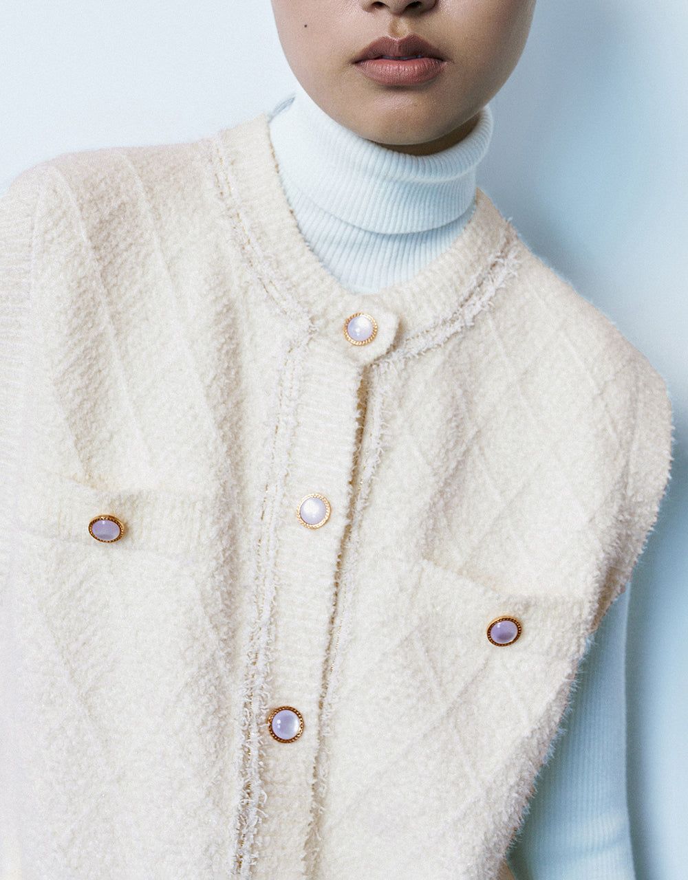 Tweed Crew Neck Knitted Vest sold by Urban Revivo product image thumbnail 5