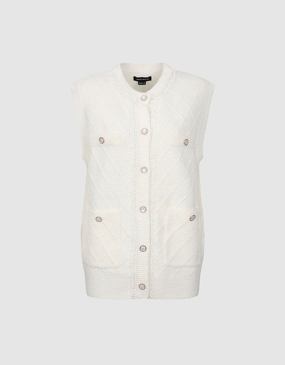 Tweed Crew Neck Knitted Vest sold by Urban Revivo