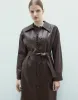 Faux Leather Belted Jacket sold by Urban Revivo