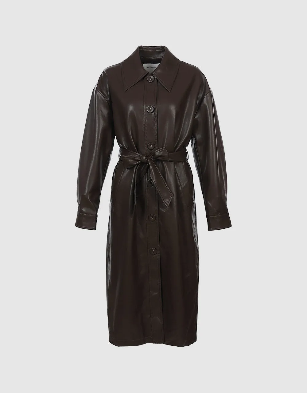 Faux Leather Belted Jacket sold by Urban Revivo