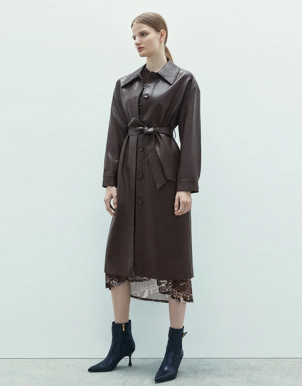 Faux Leather Belted Jacket sold by Urban Revivo product image thumbnail 5