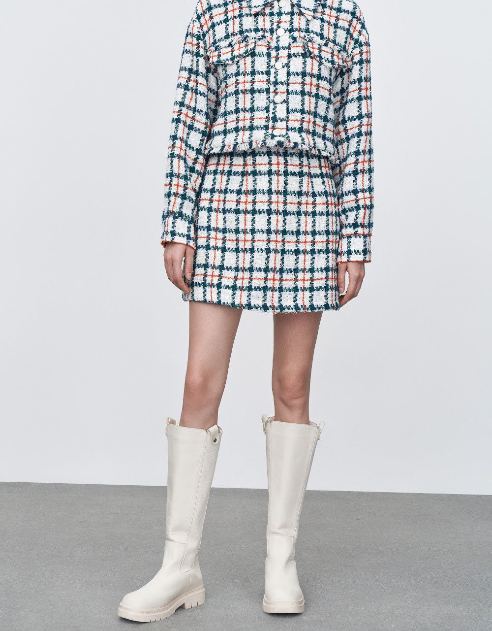 Tweed Pleated Mini A-Line Skirt sold by Urban Revivo product image thumbnail 2