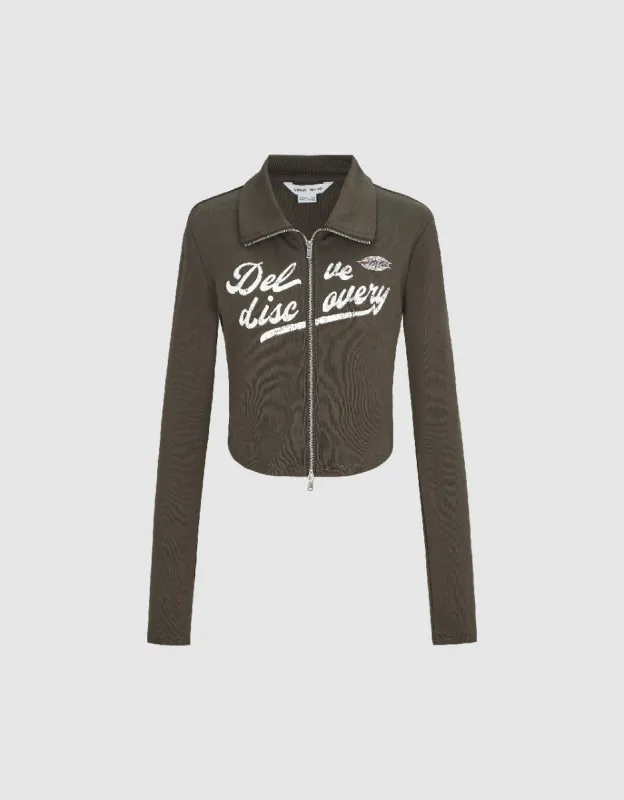 Letter Printed Lapel Shirt sold by Urban Revivo