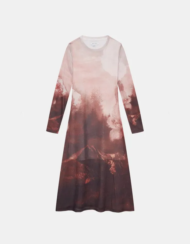 Art Print A-Line Knitted Dress made by Urban Revivo