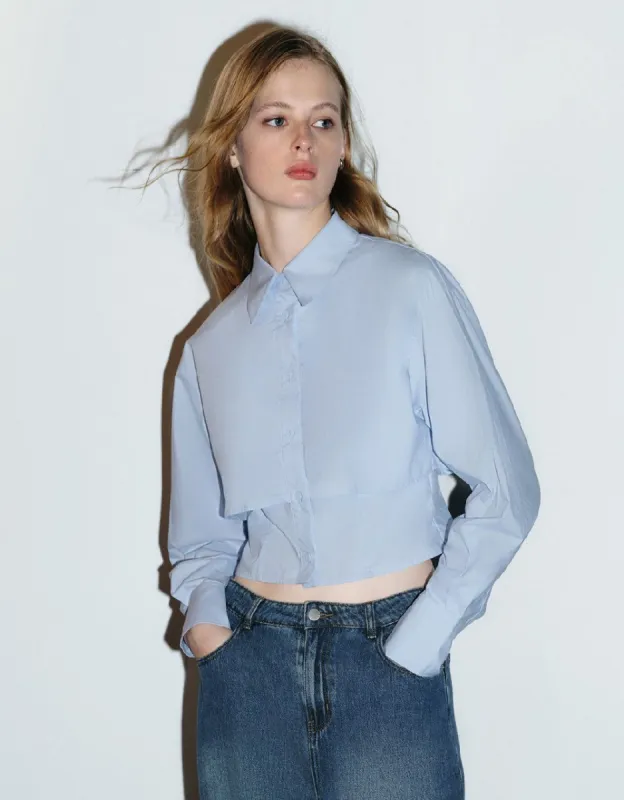 Drop Shoulder Sleeve Lapel Shirt sold by Urban Revivo