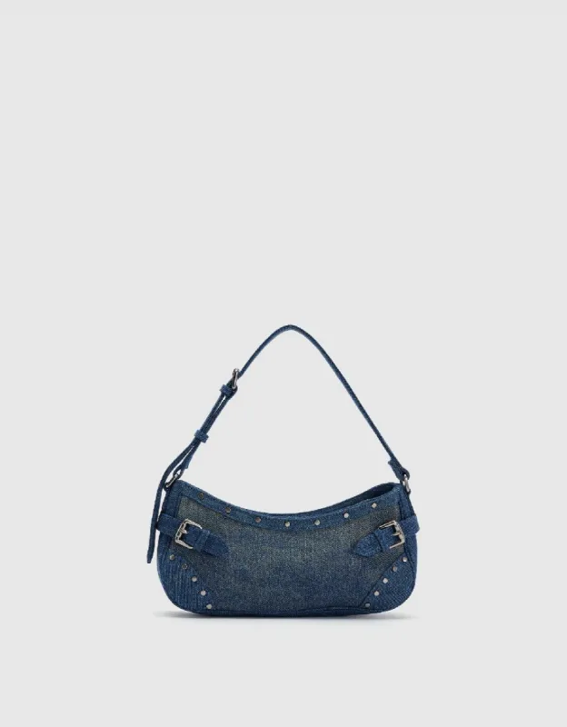Buckle Décor Denim Shoulder Bag sold by Urban Revivo