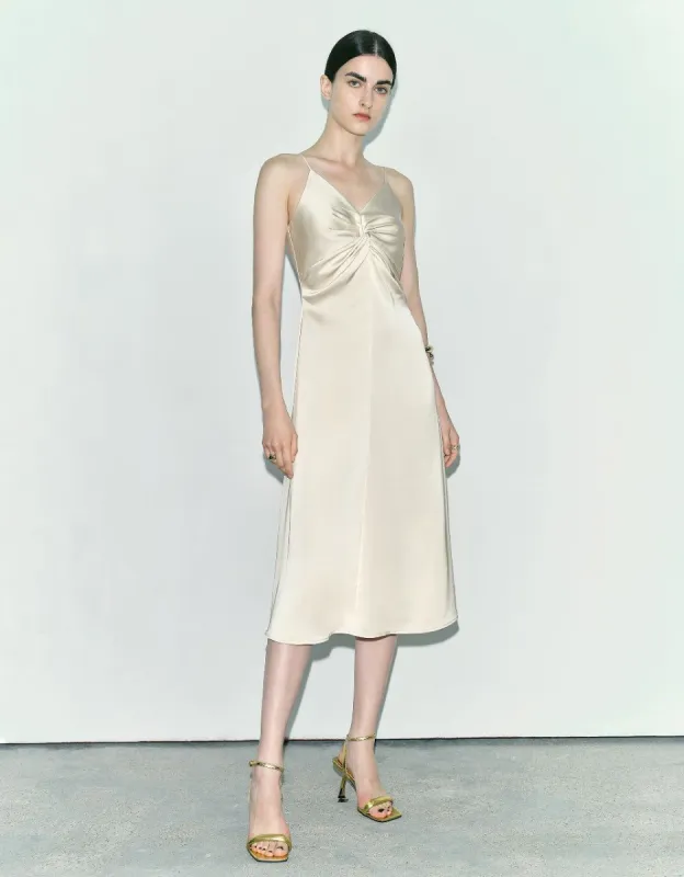 Twist Front V-Neck A-Line Cami Dress sold by Urban Revivo