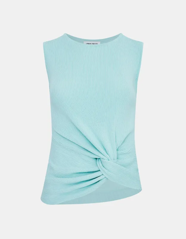 Twist Front Ribbed Knit Vest sold by Urban Revivo