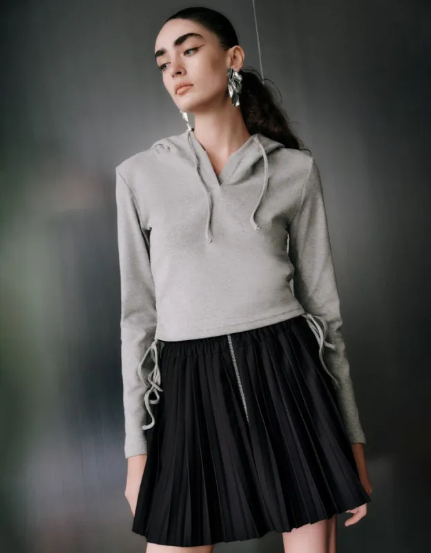 V-Neck Drawstring Hoodie sold by Urban Revivo