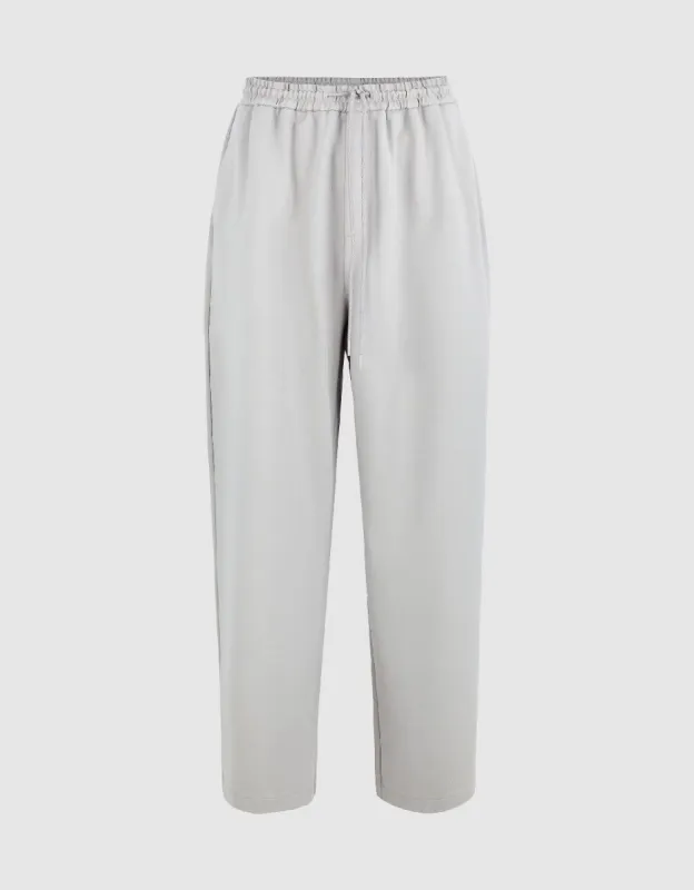 Drawstring Waist Knitted Straight Pants sold by Urban Revivo