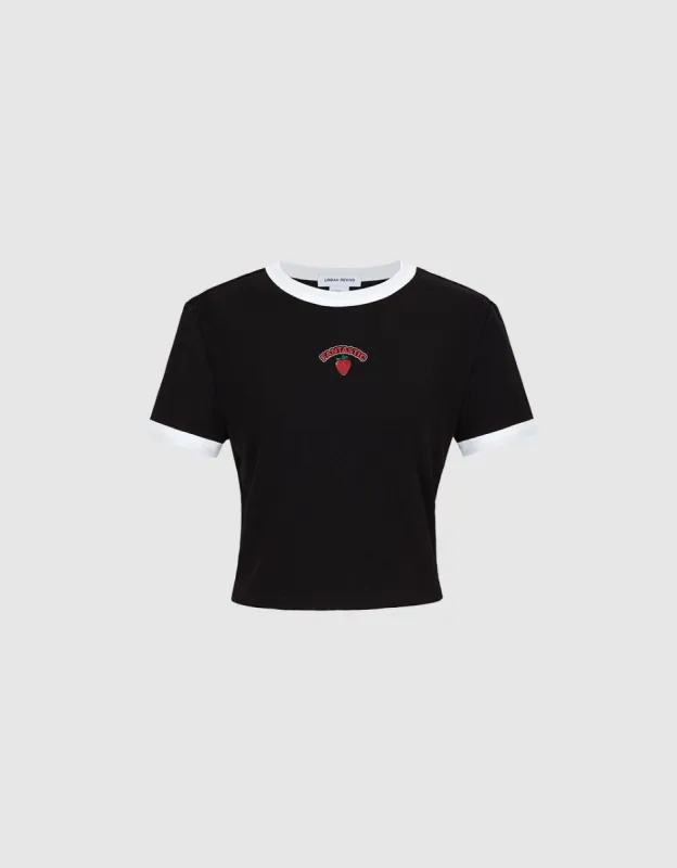 Printed Crop T-Shirt sold by Urban Revivo