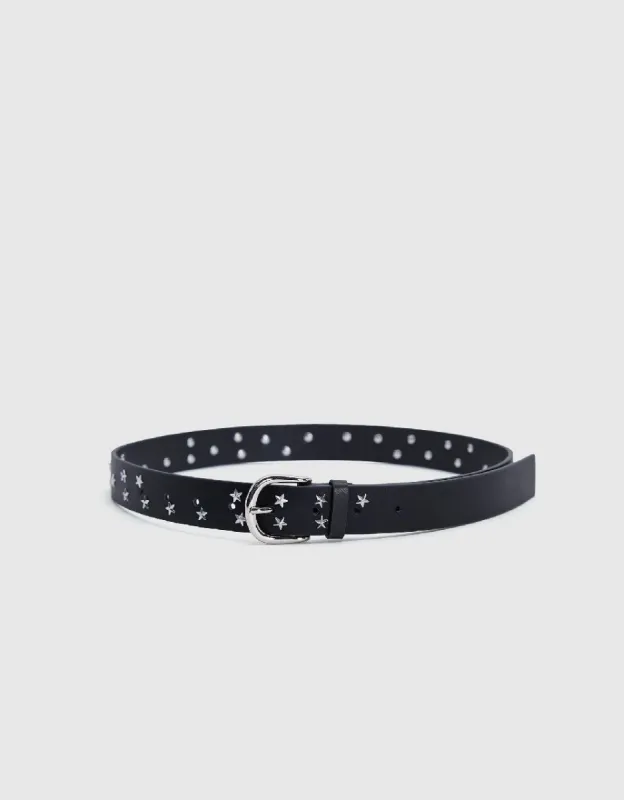 Stars Embossed Vegan Leather Belt sold by Urban Revivo