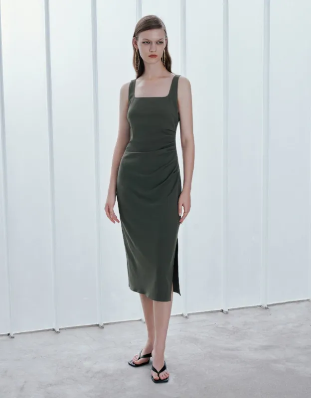 Ruched Sleeveless Straight Dress sold by Urban Revivo