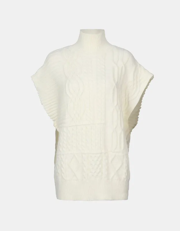 Turtle Neck Cable Knit Sweater Vest sold by Urban Revivo