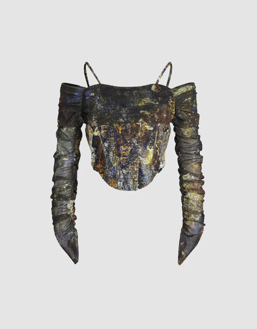 Printed Off-Shoulder Skinny T-Shirt sold by Urban Revivo