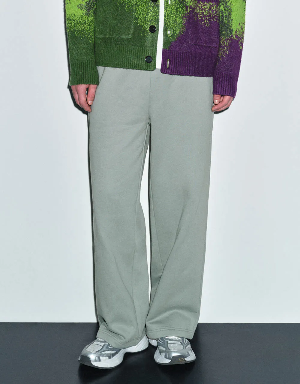 Drawstring Waist Knitted Wide-Leg Pants sold by Urban Revivo product image thumbnail 2