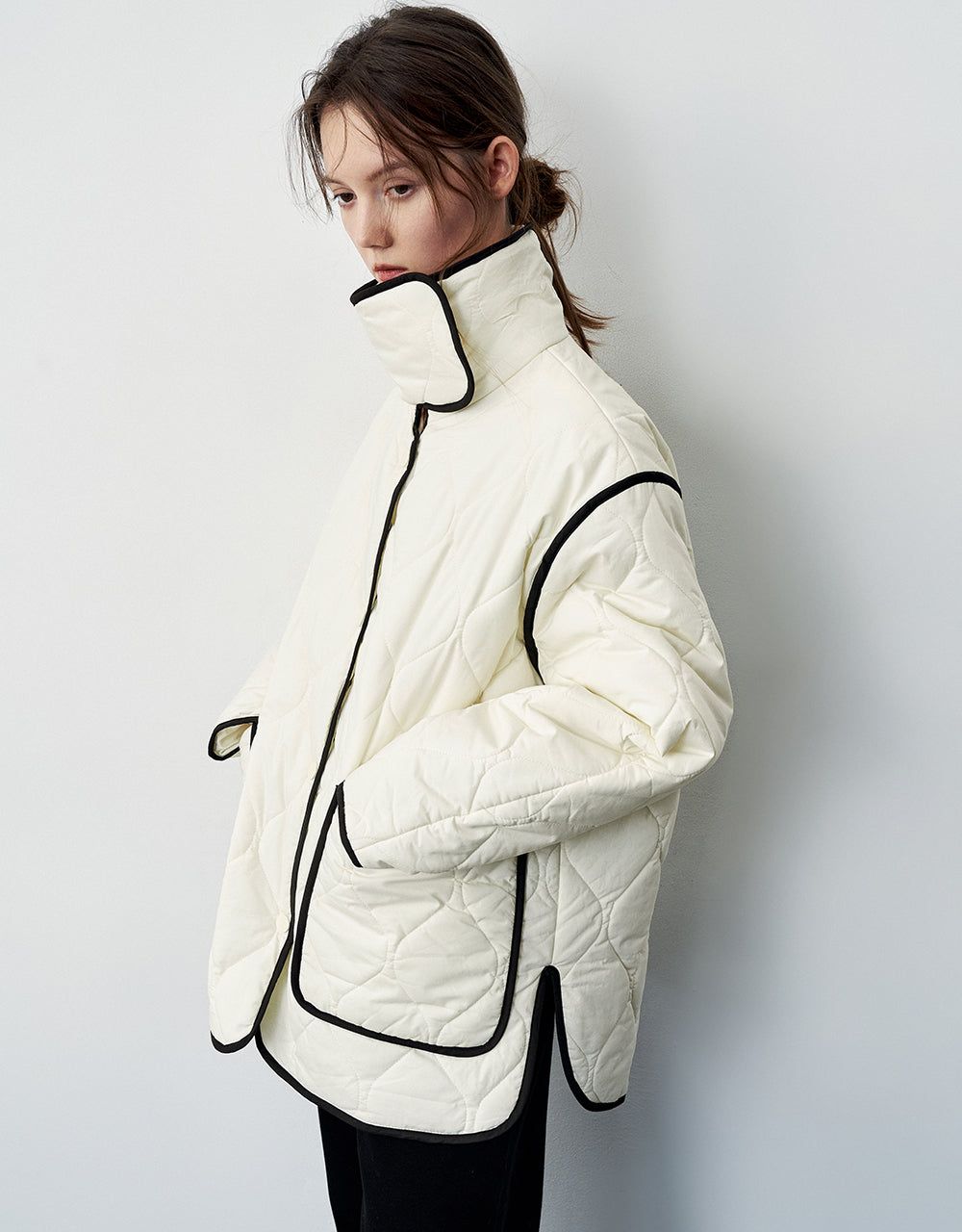 Stand Collar Quilted Padded Coat sold by Urban Revivo product image thumbnail 2