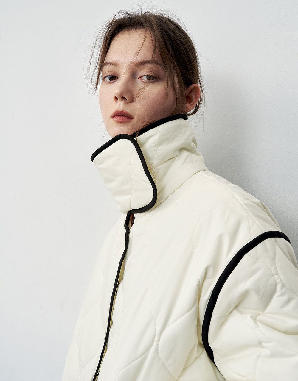 Stand Collar Quilted Padded Coat sold by Urban Revivo product image thumbnail 4