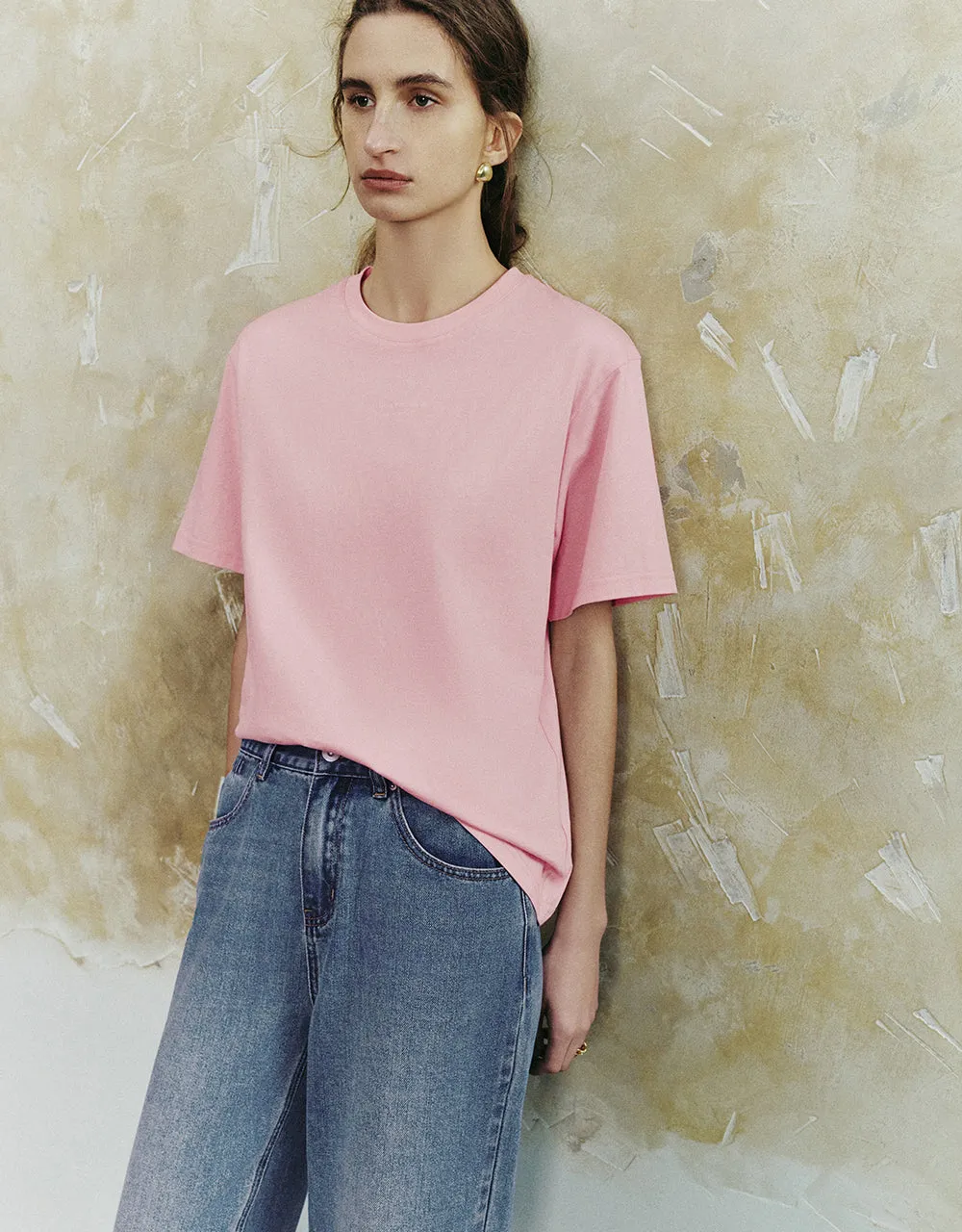 Crew Neck Straight T-Shirt sold by Urban Revivo product image thumbnail 3