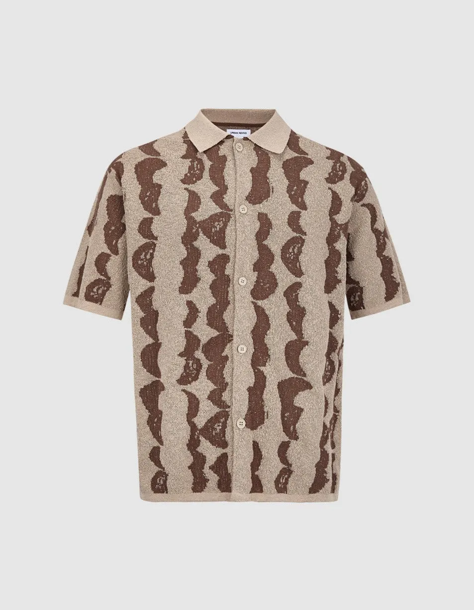 Jacquard Short Sleeve Cardigan sold by Urban Revivo