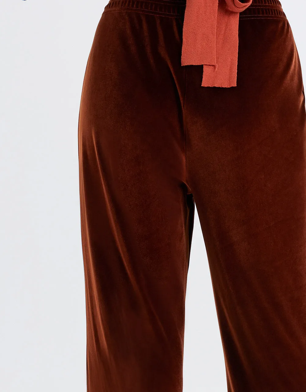 Velvet Elastic Waist Wide Leg Pants sold by Urban Revivo product image thumbnail 5