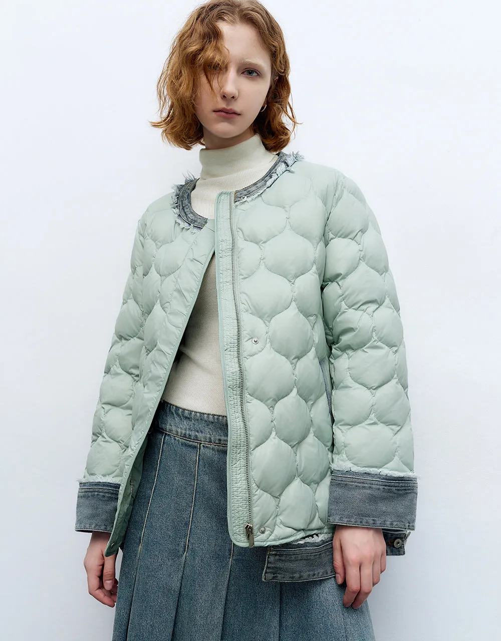 Crew Neck Straight Down Jacket sold by Urban Revivo