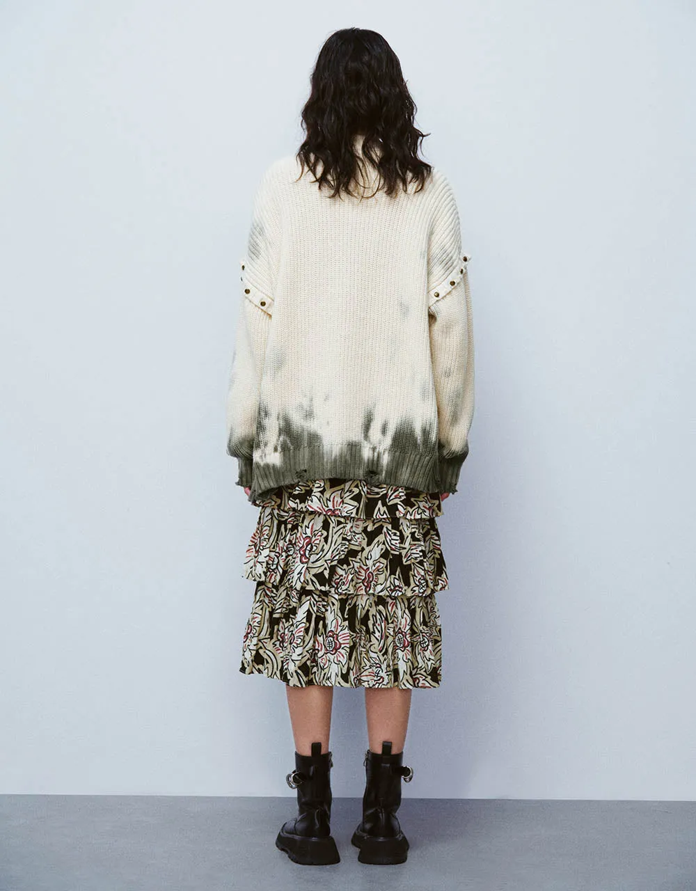 Elastic Waist Printed Midi A-Line Skirt sold by Urban Revivo product image thumbnail 5