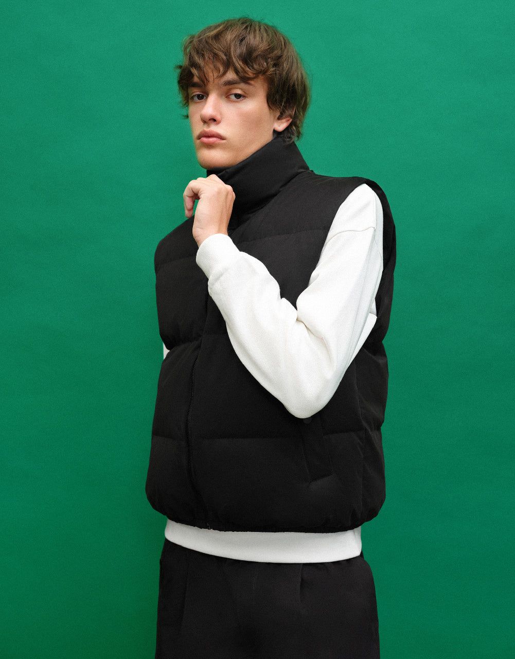 Stand Collar Puffer Waistcoat sold by Urban Revivo product image thumbnail 2