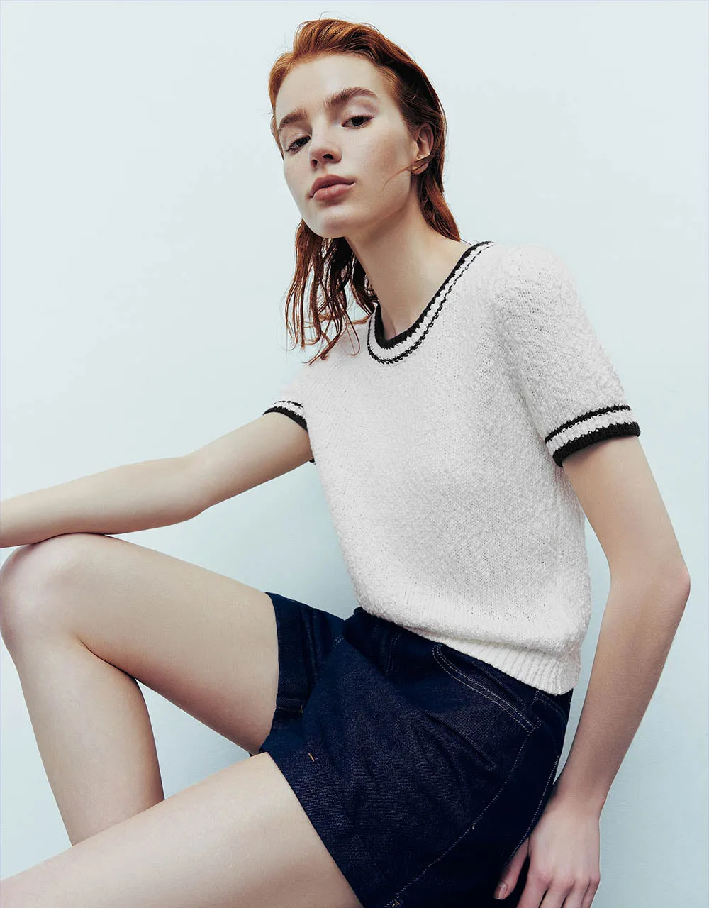 Crew Neck Knitted T-Shirt sold by Urban Revivo product image thumbnail 3