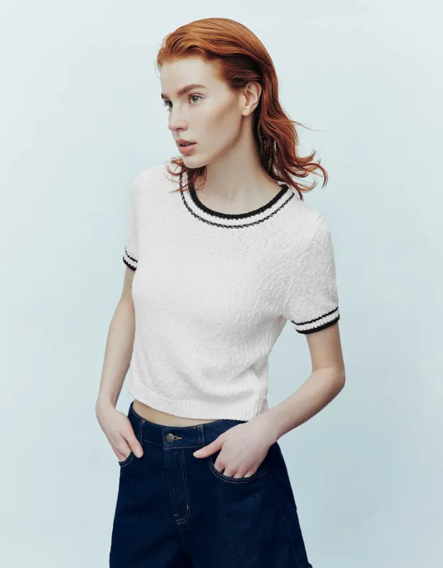 Crew Neck Knitted T-Shirt sold by Urban Revivo